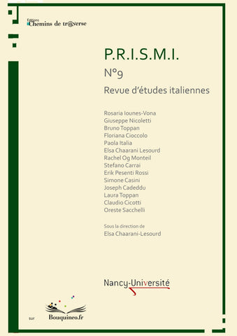 Couverture de P.R.I.S.M.I n°9 "Mémoire et écritures du moi : pudeur, impudeur", sous la direction d'Elsa Chaarani-Lesourd, éd. Chemins de tr@verse 2011